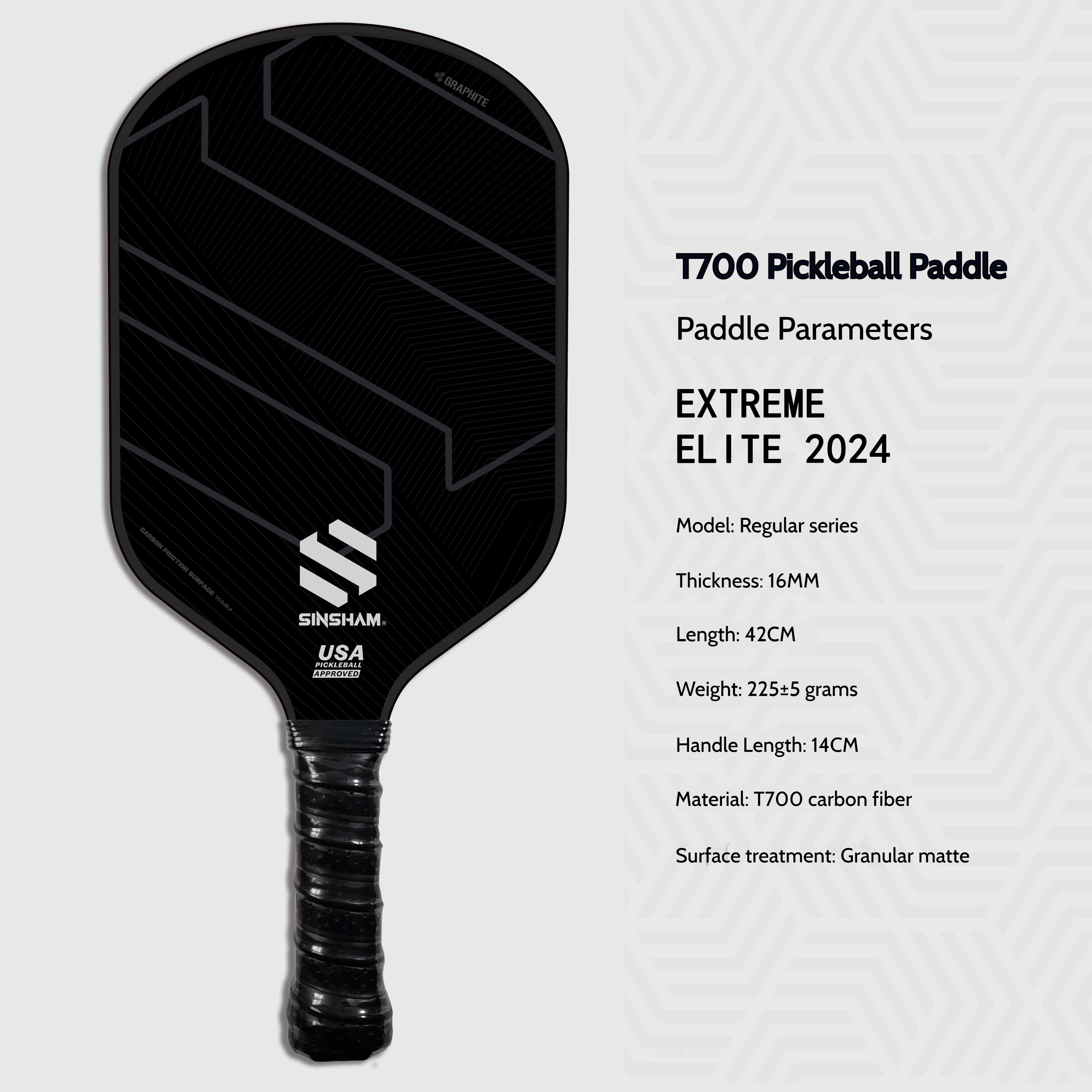 SINSHAM T700 Carbon Fiber Pickle Racket Frosted Hot Pressing One-Piece ...