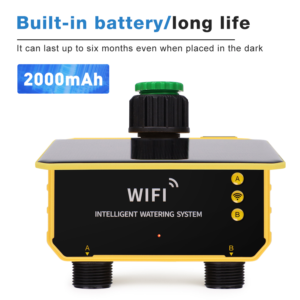 Dual Zone WIFI Solar Irrigation Timer Smart APP Control Automatic ...