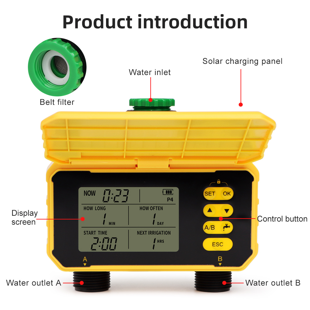 Dual Zone WIFI Solar Irrigation Timer Smart APP Control Automatic ...