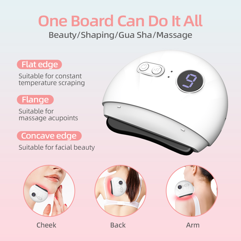 Electric Gua Sha Scrapping Board Facial Hot Compress Massager Body Face ...