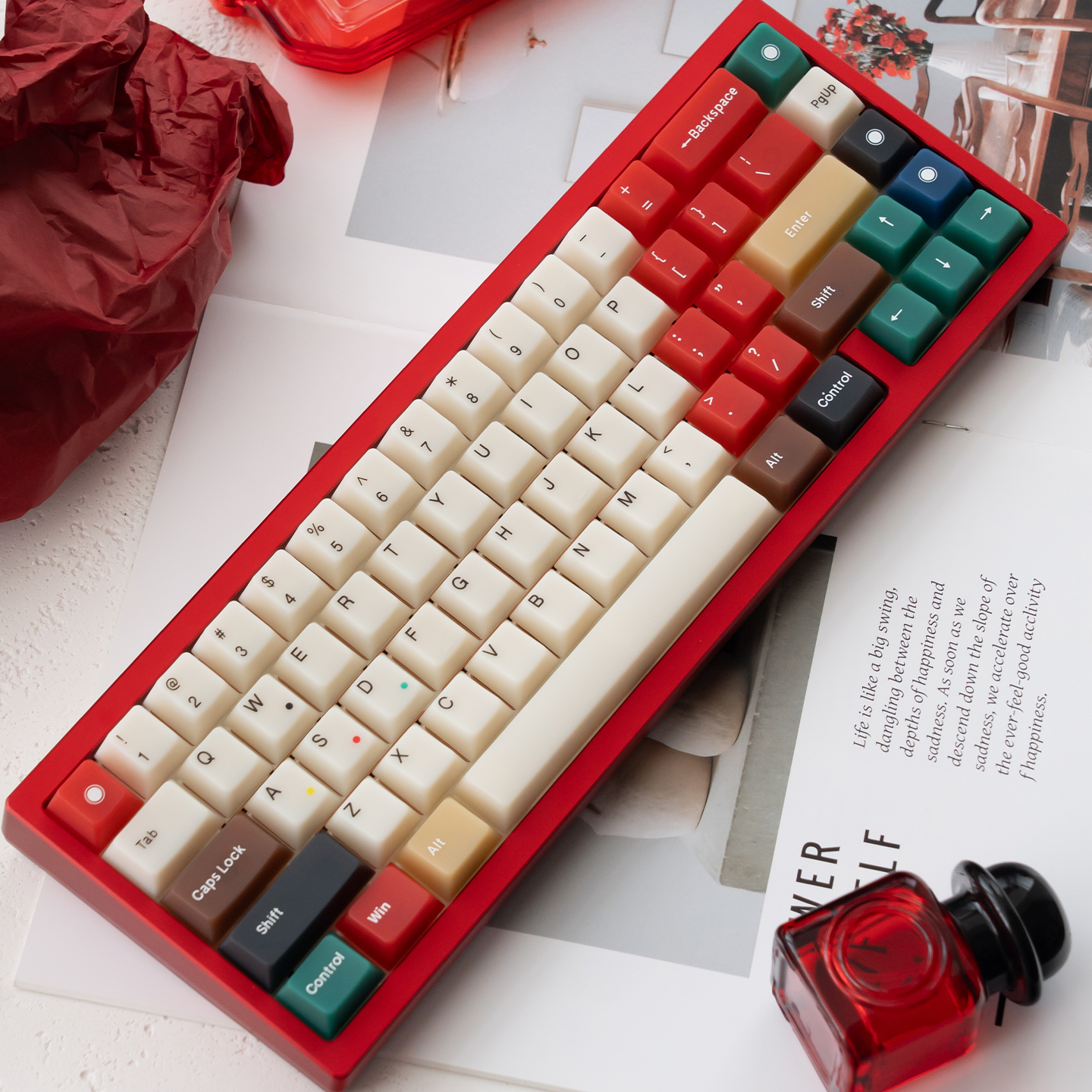 Retro Light Keycap Soft touch surface fog Cherry profile keycaps set ...