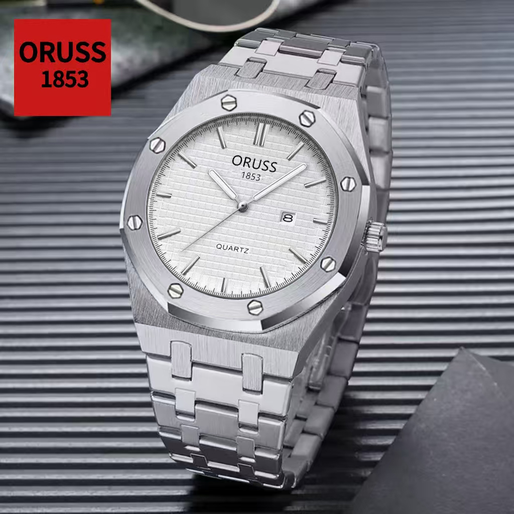 ORUSS Original Men Stainless Steel Luxury Luminous Waterproof Dual ...