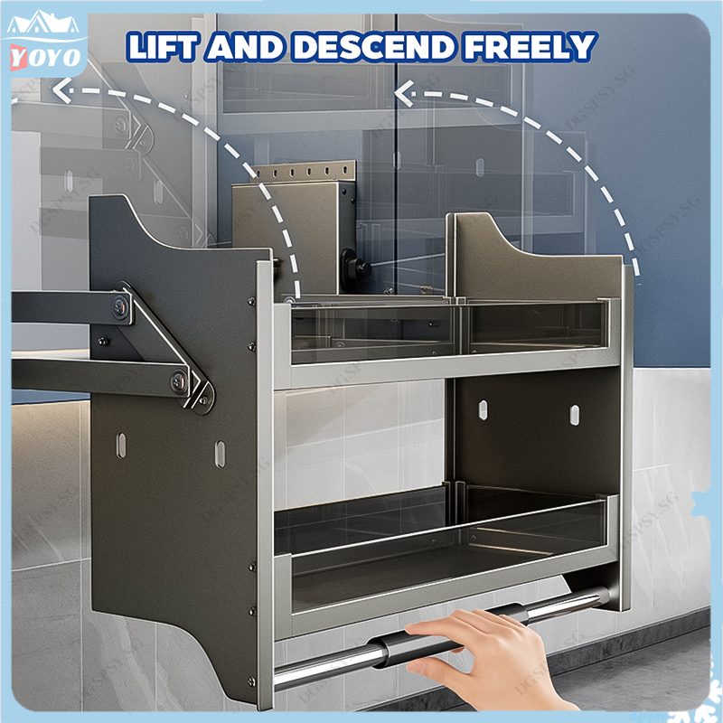 Kitchen Hanging Cabinet Pull Down Lift Basket Cabinet Upper and Lower ...