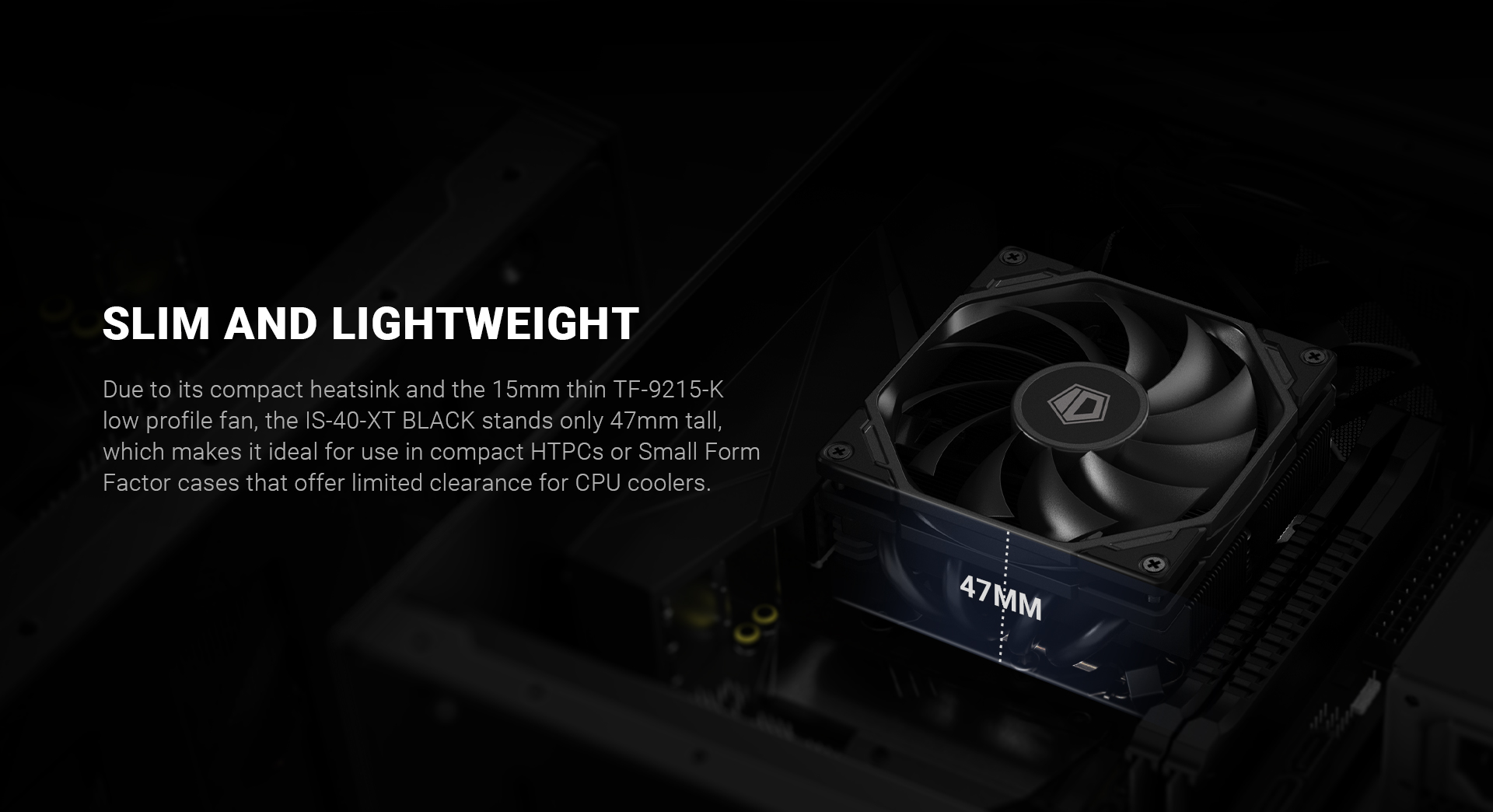 ID-Cooling IS-40-XT Black 47mm Low Profile Radiator 13th LGA1700 Ryzen ...