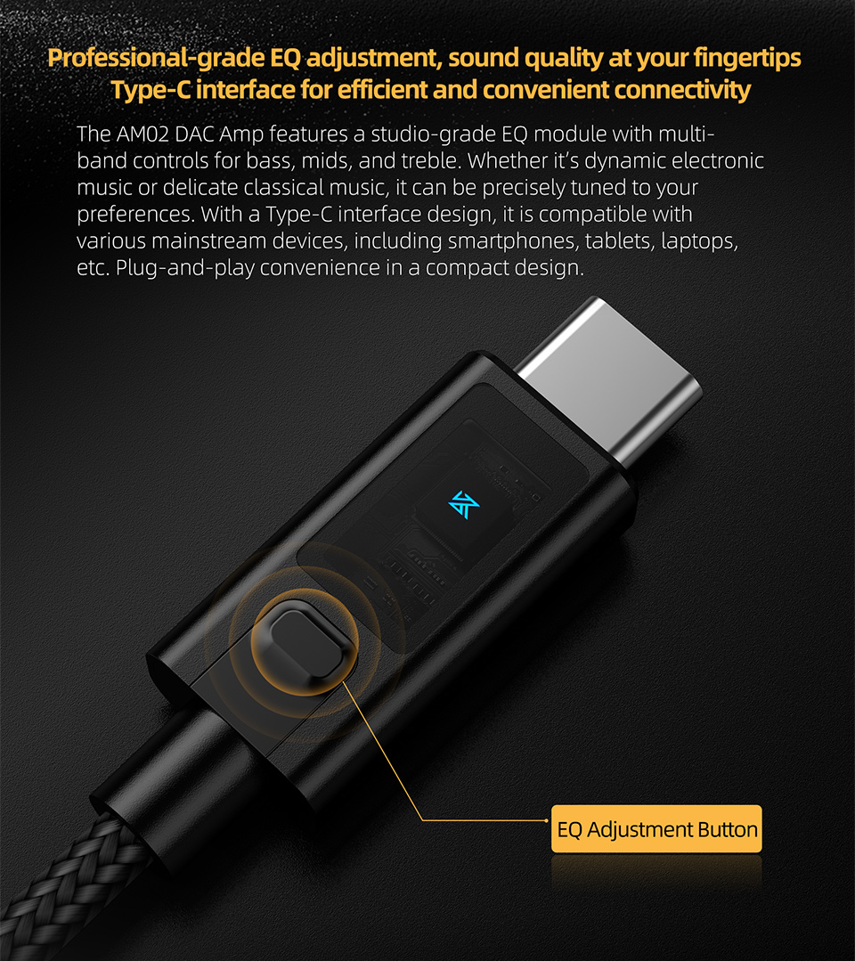 KZ AM02 Portable DAC Decoding Amplifier USB C to 3.5mm Audio Adapter ...