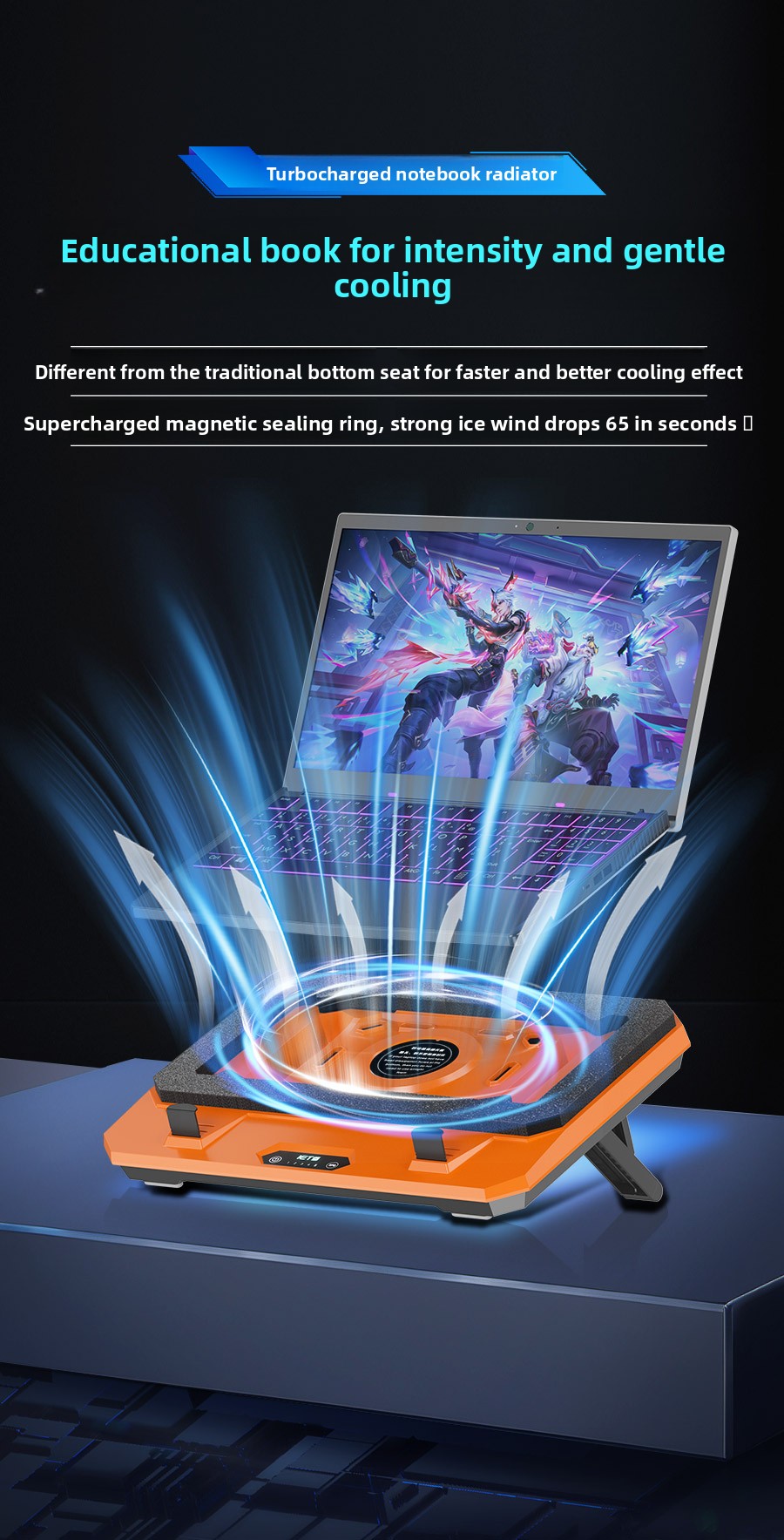IETS GT350 Pressure Fan Gaming Laptop Cooler 4000RPMRadiator Base ...