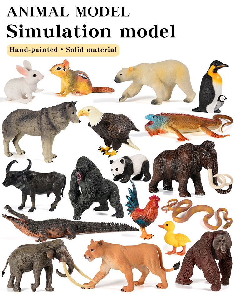 Wild Animal Figures Large Elephant Mammoth Crocodile Orangutan Wolf ...