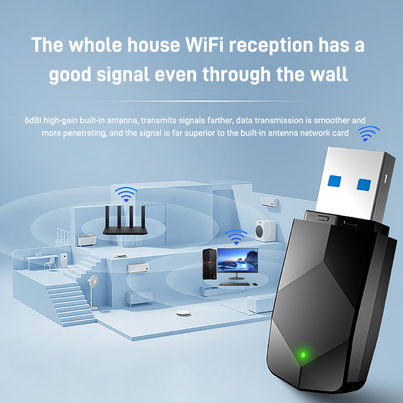 Walram Mini USB WiFi Adapter 600Mbps 5G WiFi5 with Bluetooth4.2 ...