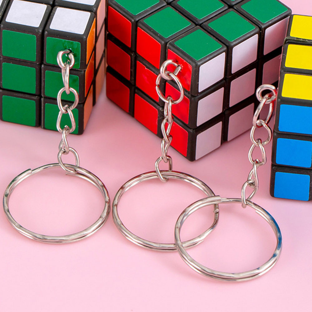 12 Pcs 3x3 Mini Cube Backpack Pendant Magic Cube Key Ring Speed Cube ...