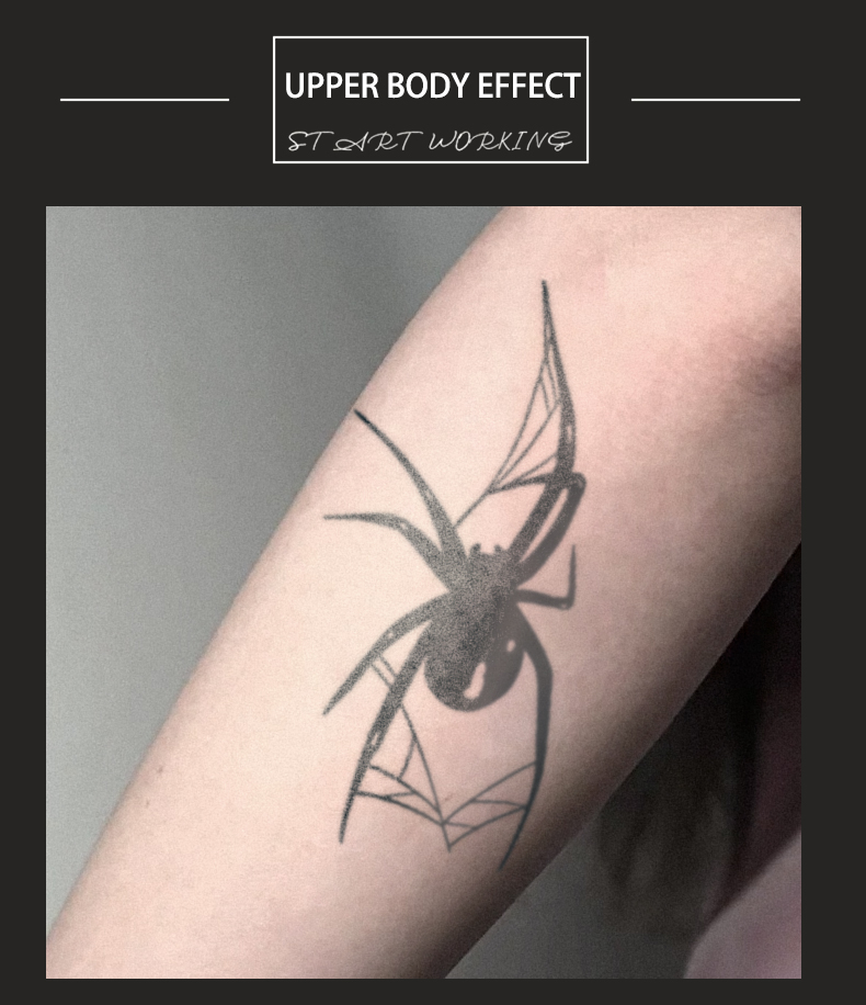 Black Ghost Spider Pattern Temporary Tattoo - Sexy Plant Design, Lasts ...