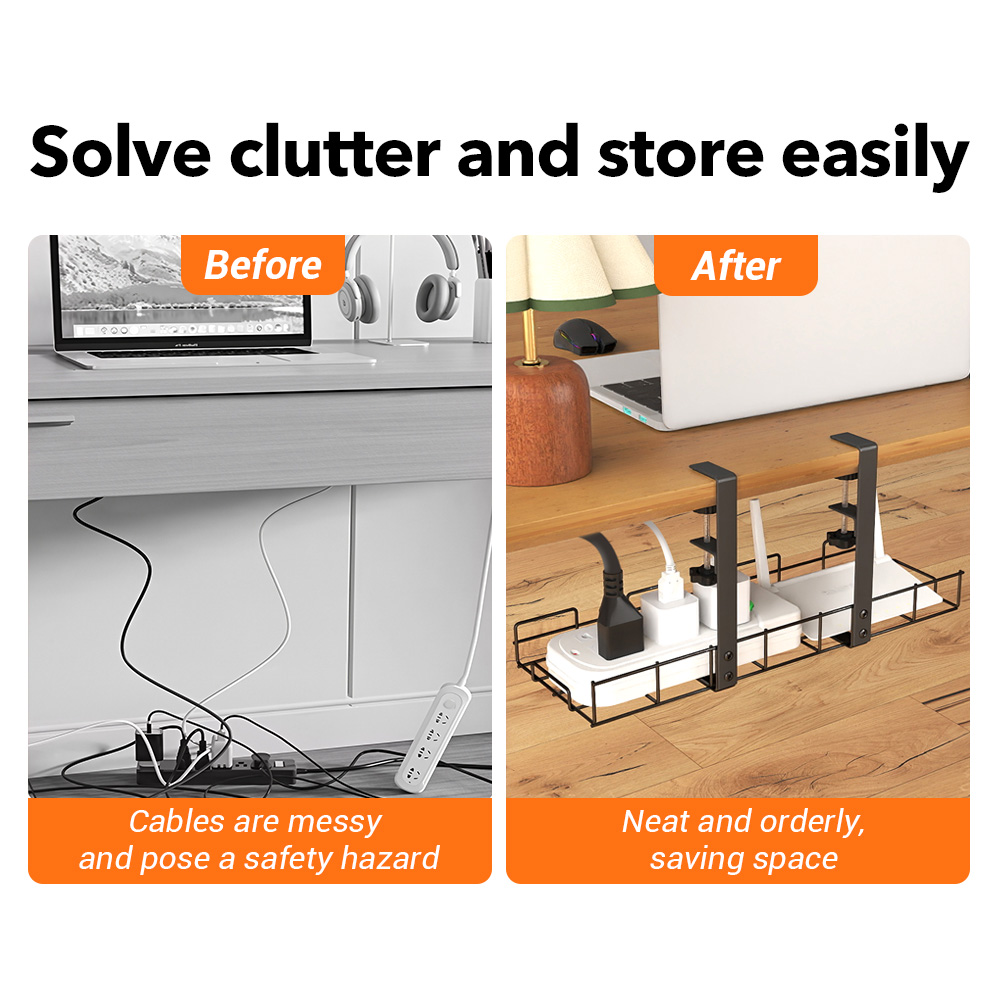 Under Desk Cable Management Tray Upgrade Wire Organizer Cabel Manager ...