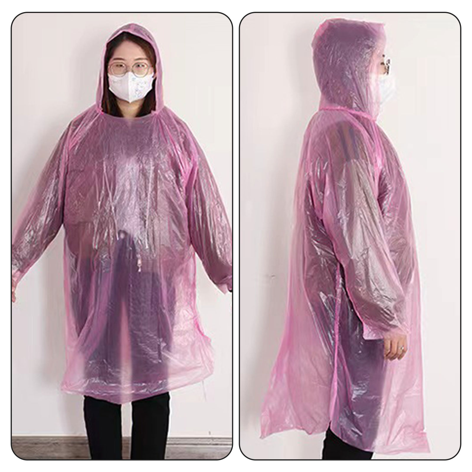 Disposable raincoat portable compressed card packaging outdoor rafting ...