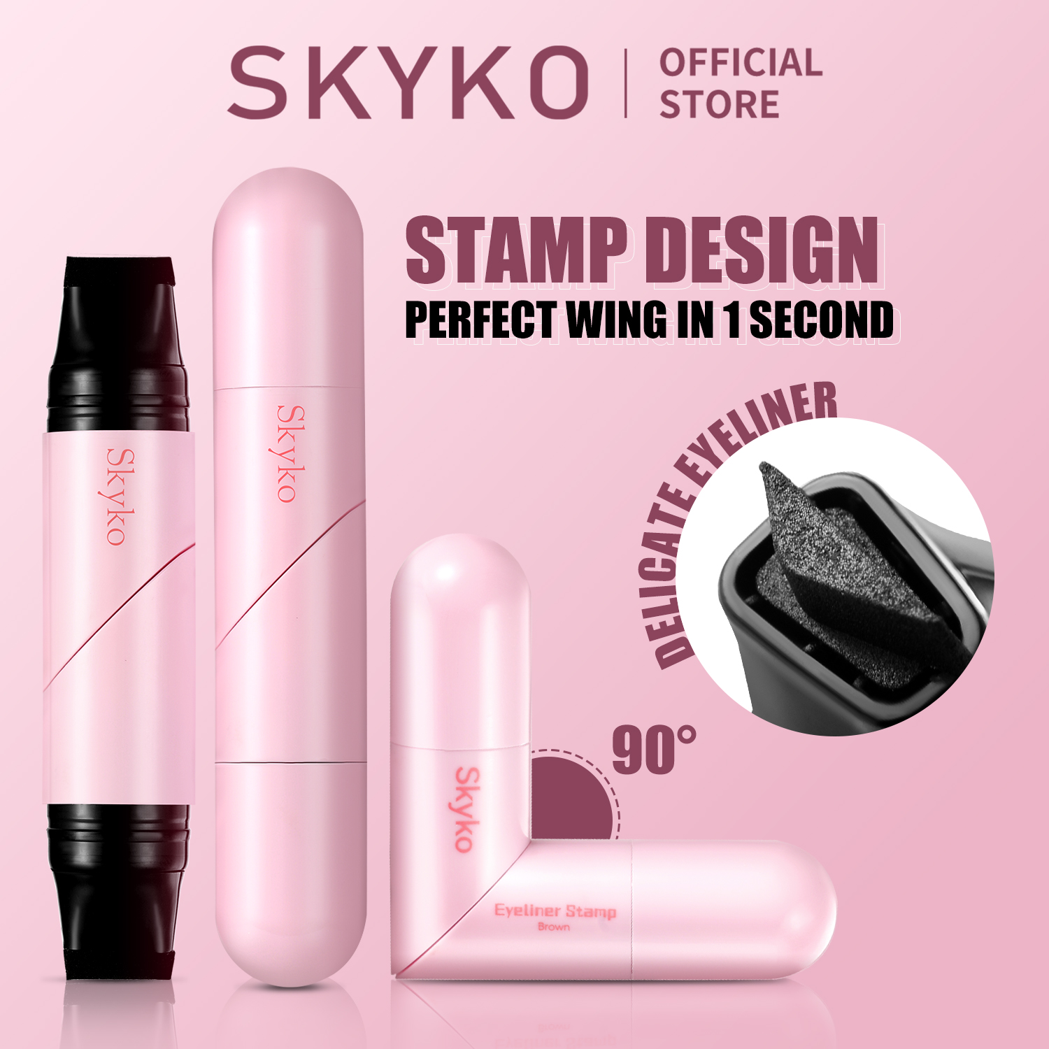 SKYKO Dual-end Eyeliner Stamp Waterproof Eyeliner Pen 2 Color | Shopee ...