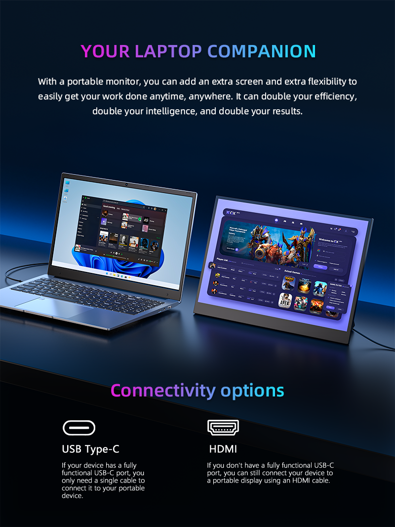BYOEN16 Inch 144Hz Portable Monitor Full HD IPS 1920*1200P IP with ...