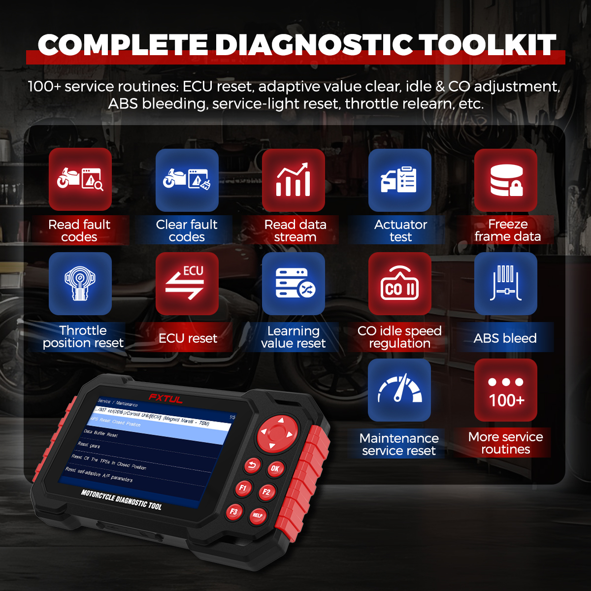 FXTUL M7 Obd2 Scanner Motorcycle diagnostic scanner Battery tester ...
