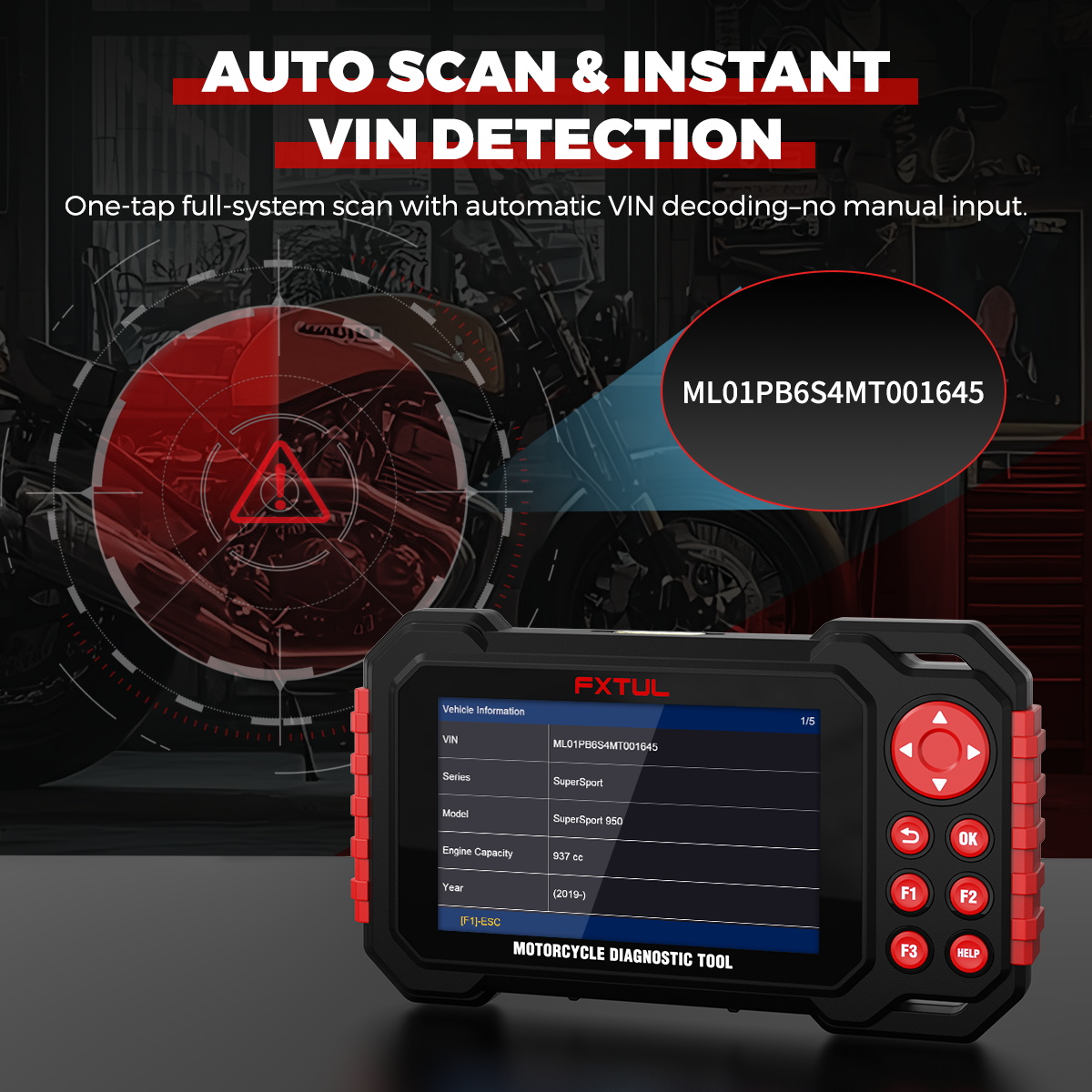 FXTUL M7 Obd2 Scanner Motorcycle diagnostic scanner Battery tester ...