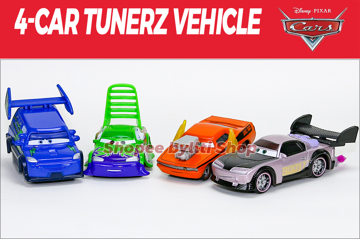 4-PACK Mattel Disney Pixar Cars Boost Snot Rod Wingo DJ 1:55 Diecast ...