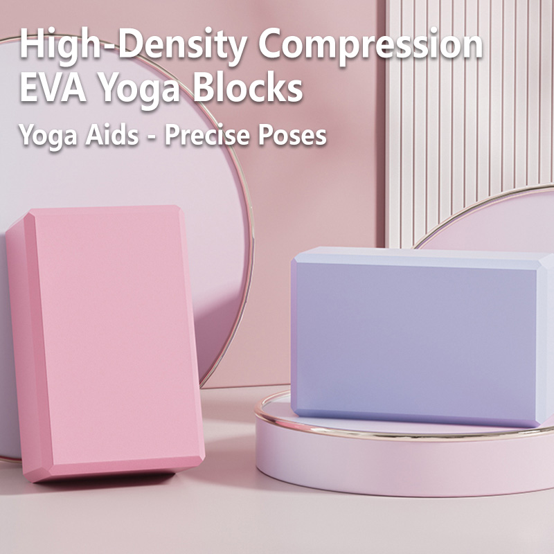 2-Pack EVA Yoga Blocks (High Density TPE Foam) + Yoga Resistance Strap – Black