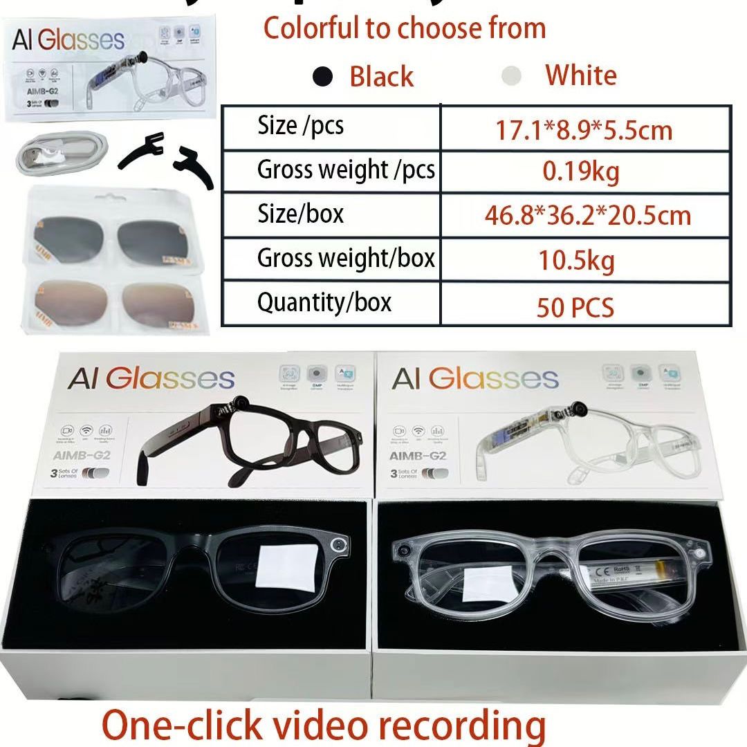 G2 Wi-Fi Smart Al Camera Glasses BlueTooth HD Call Anti Blue-Light ...