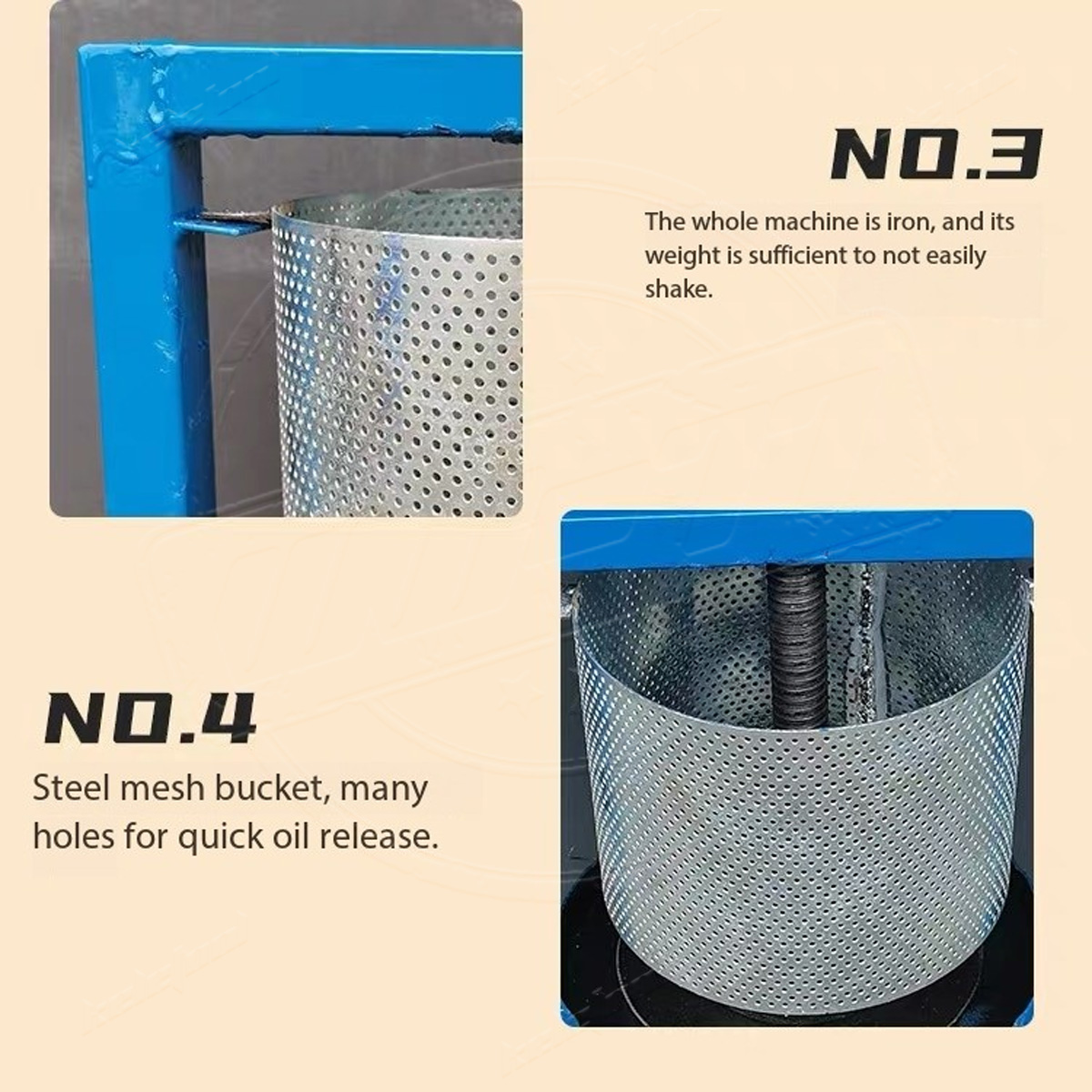 8L Manual oil press machine stainless steel fat residue press machine ...