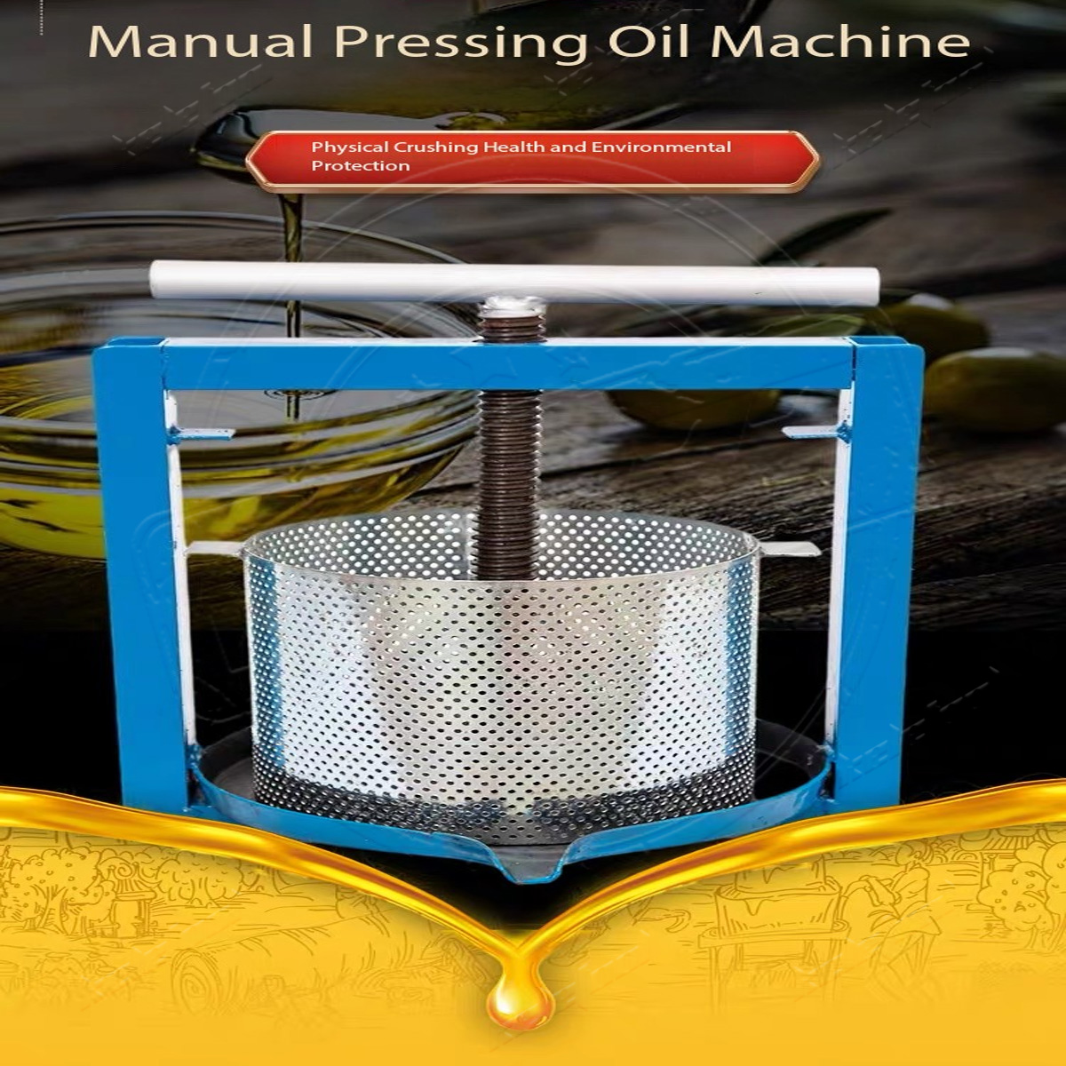 8L Manual oil press machine stainless steel fat residue press machine ...