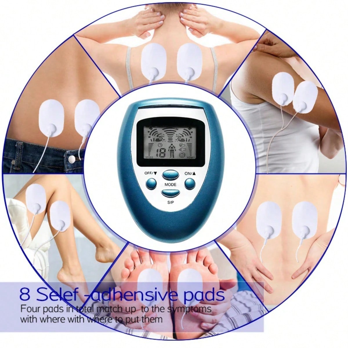 Electric Pulse Massager TENS EMS Electrical Nerve Muscle Stimulator ...