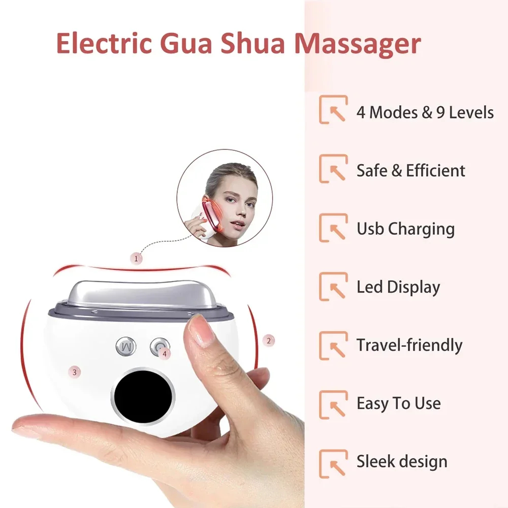 Electric Guasha Scraper Board Body Massage Face Microcurrent Massager ...