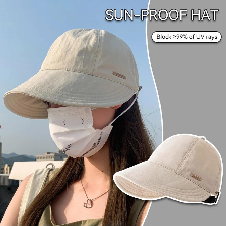 【READY STOCK】Popular Sun Hat With Large Brim Can Hang Mask Light And ...