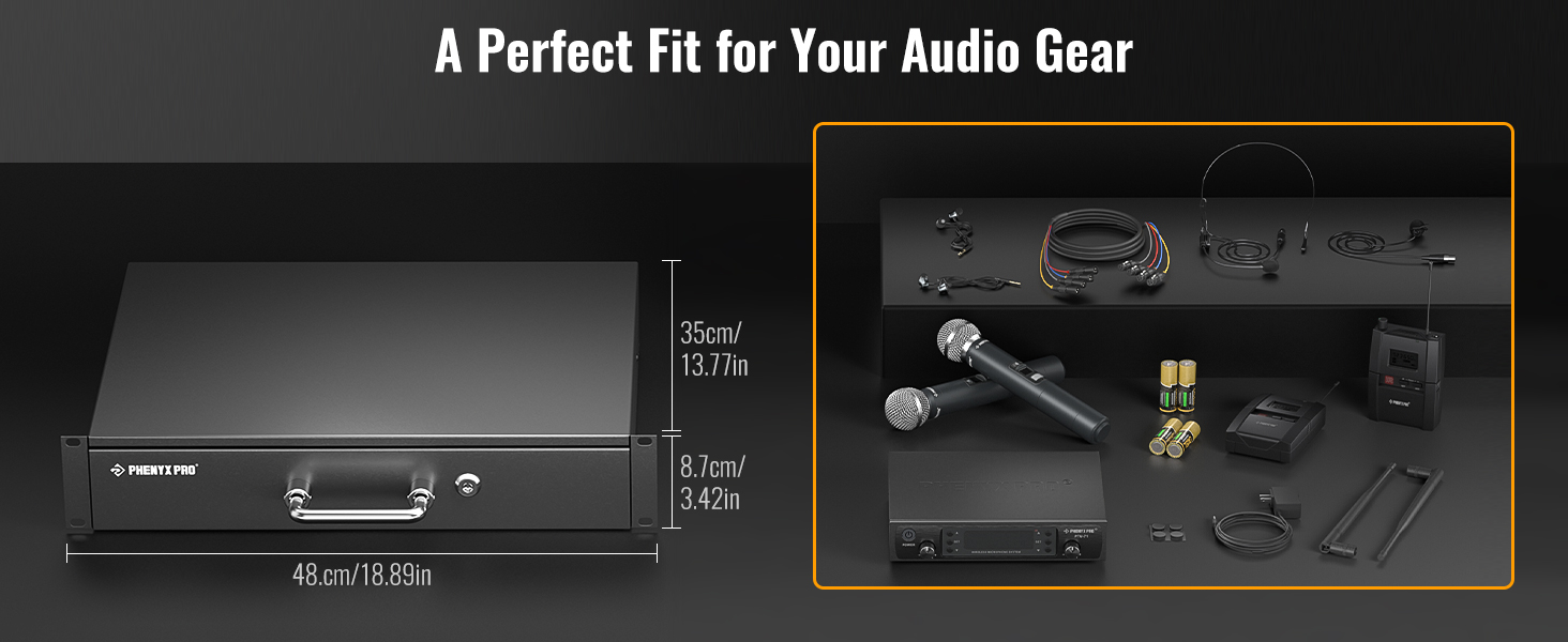 Phenyx Pro PRDWR-2U Locking Rack Drawer Metal Rack Mount Drawer Pre-cut ...