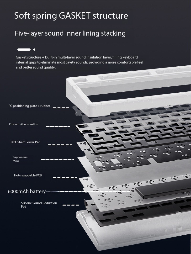 ZORNHER ZH980 black transparent spider web mechanical keyboard, gaming ...