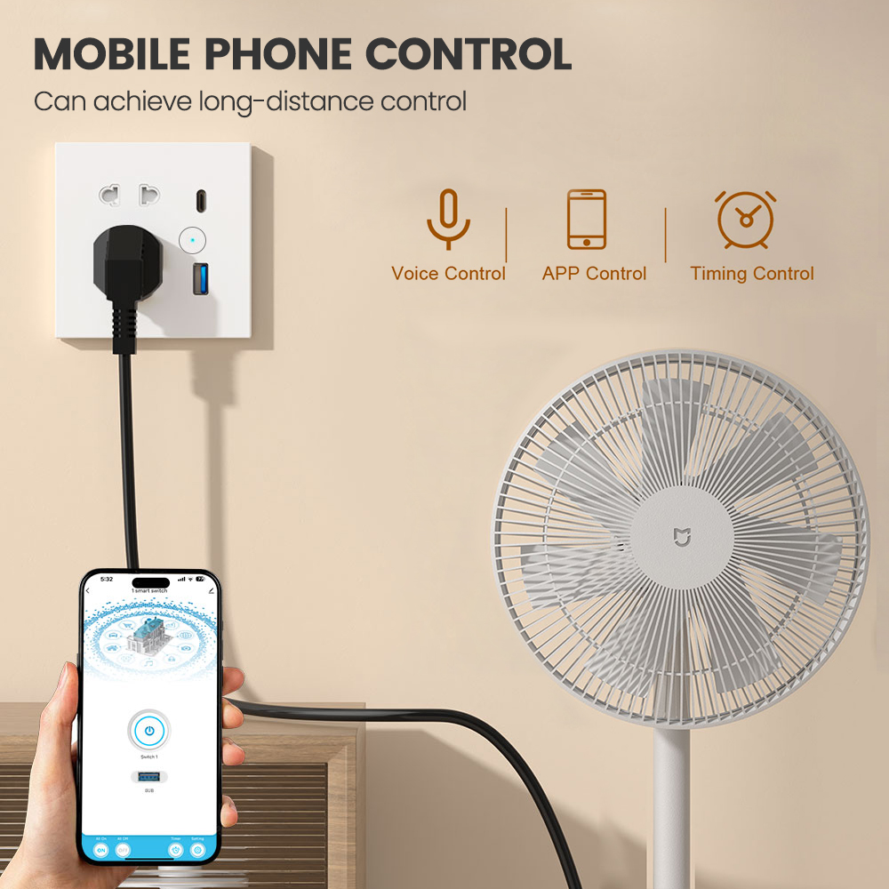 SMATRUL Smart Socket WiFi Wall Touch Switch Remote Tuya Control USB