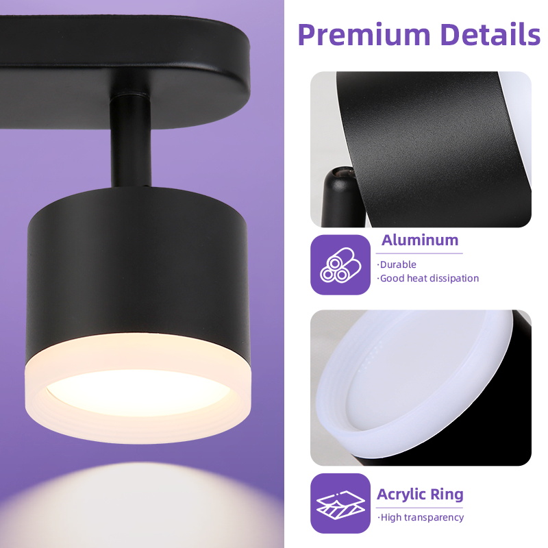 CANMEIJIA Tri-color GX53 Track Light free Replaceable bulb Spotlight 9W ...