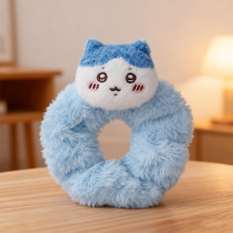 MINISO Chiikawa Series - Gii & Hachi Plush Hair Scrunchie Adorable ...