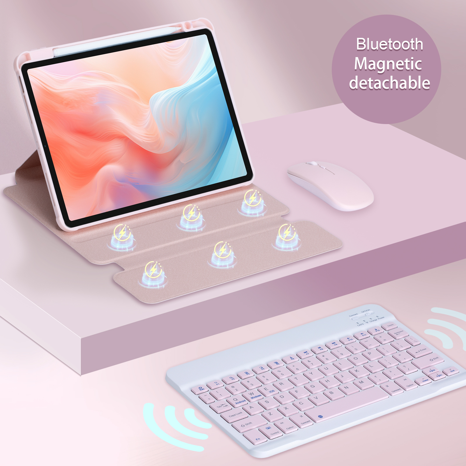 360° Rotation Case+ Magnetic Keyboard + Mouse For iPad 7th 8th 9th 10th ...