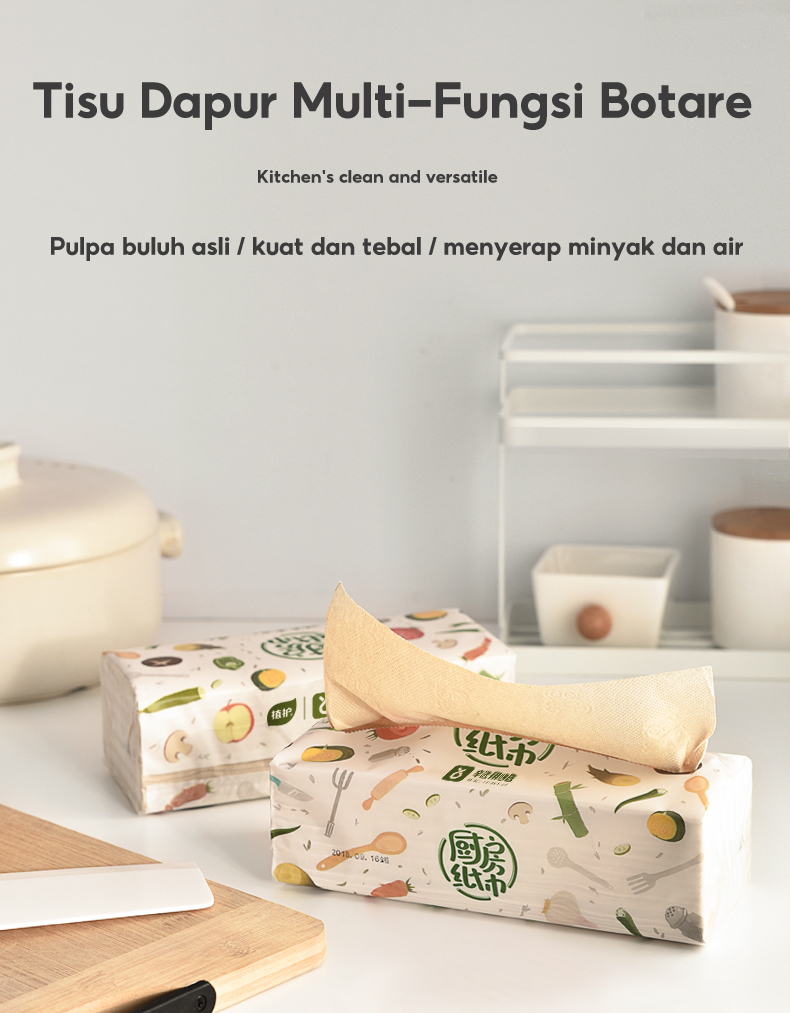 【12 Packs】Botare Kitchen Tissue Removable Oil-absorbing & moisture ...