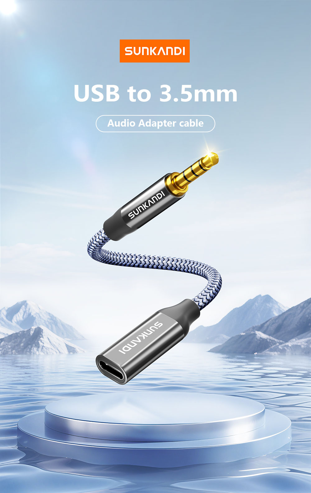 SUNKANDI 3.5mm TRRS Male to Type-C Female Converter, Headphone ...