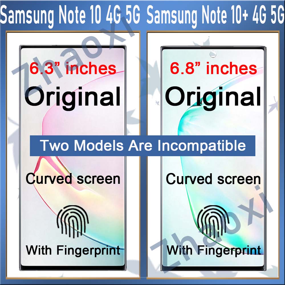 Original AMOLED Samsung Galaxy Note 10 4G 5G LCD Screen With Frame ...