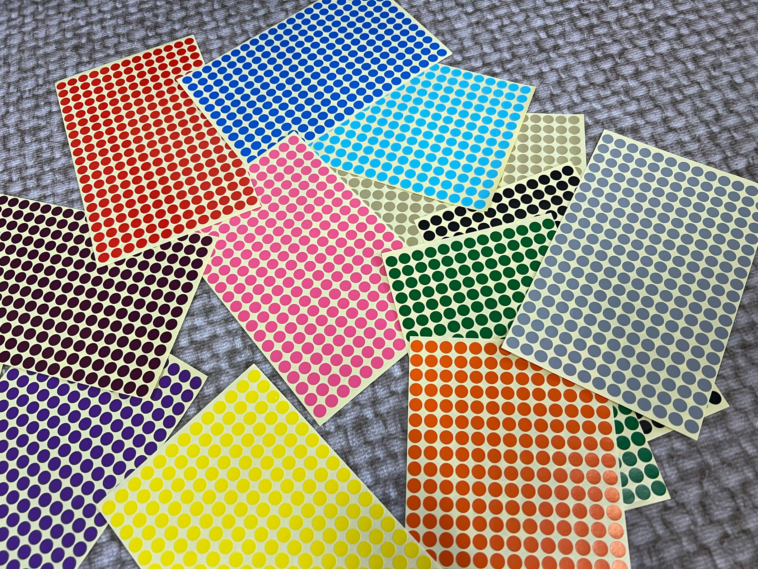 Pelekat label 8mm, 【stationery stickers】260pcs/lembaran warna Dot, 8mm ...