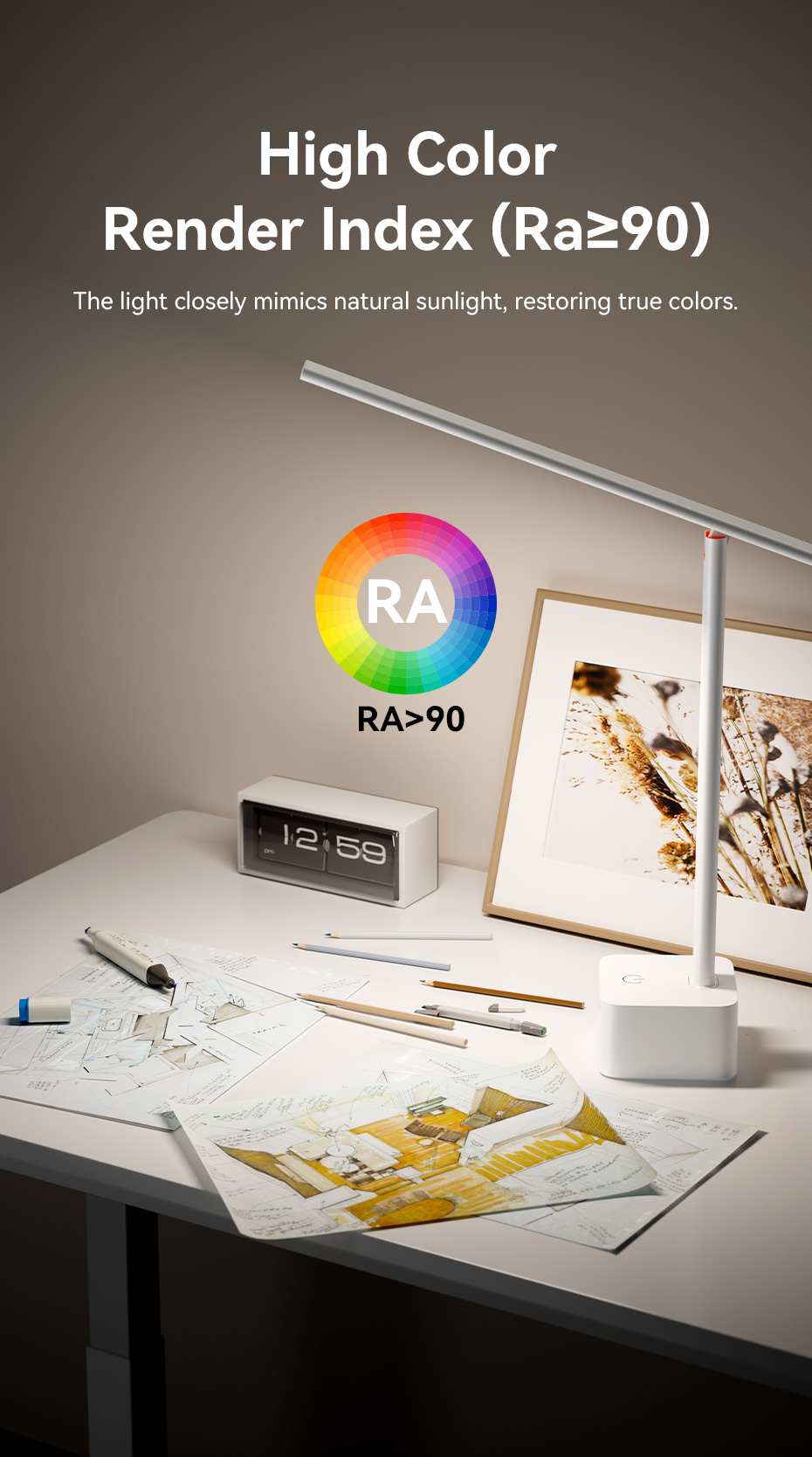 Vention Desk Lamp 3-Level Color Temp USB-C Rechargeable & Plug-in 180 ...