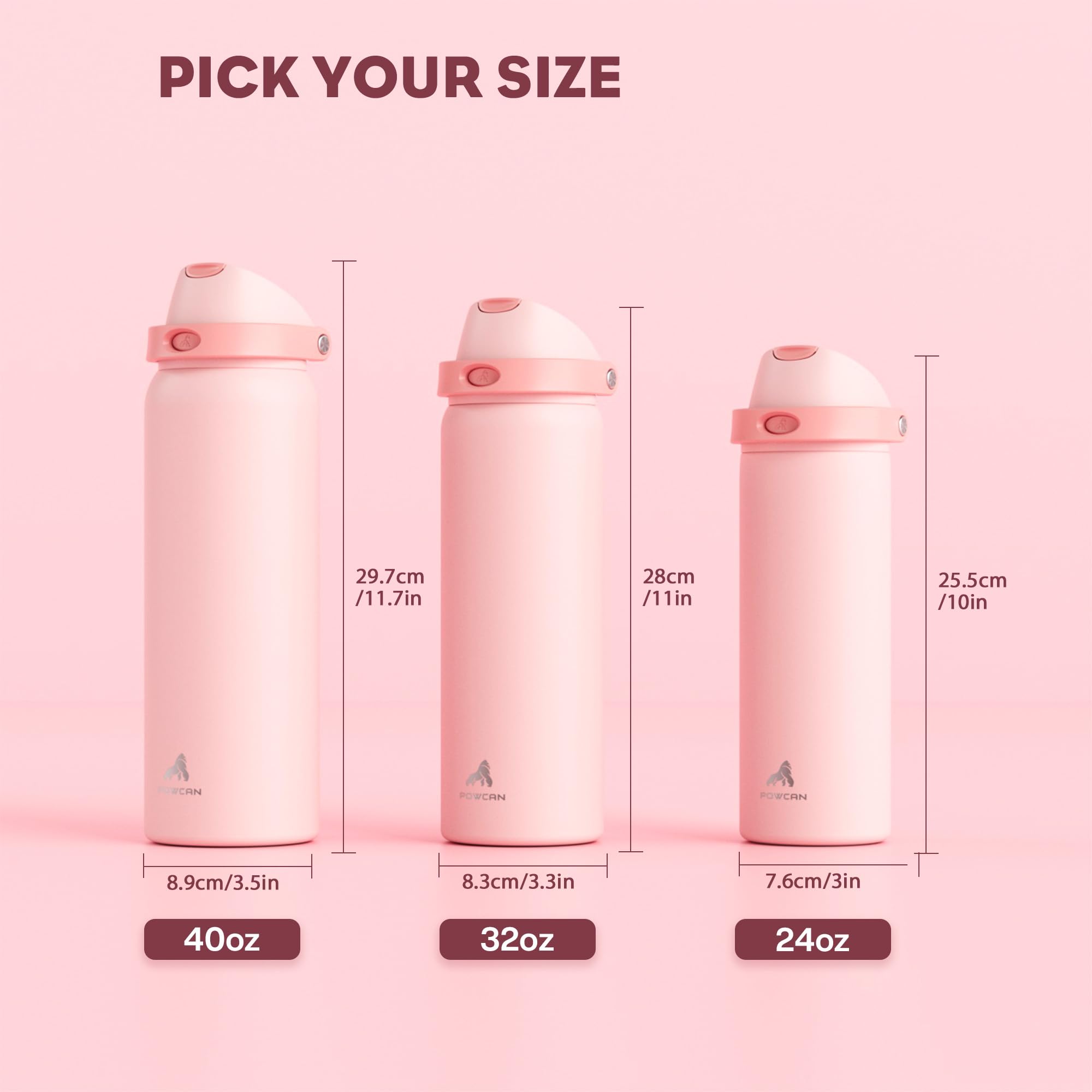 MEOKY 24/32/40oz Insulated Water Bottle for Sports: Meoky Stainless ...