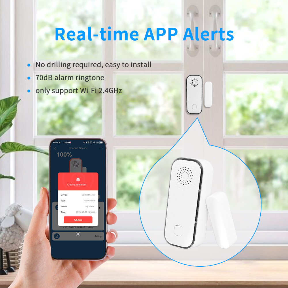 Tuya Door Window Flashing Alarm WIFI Door Magnetic Sensor Remote Mobile ...