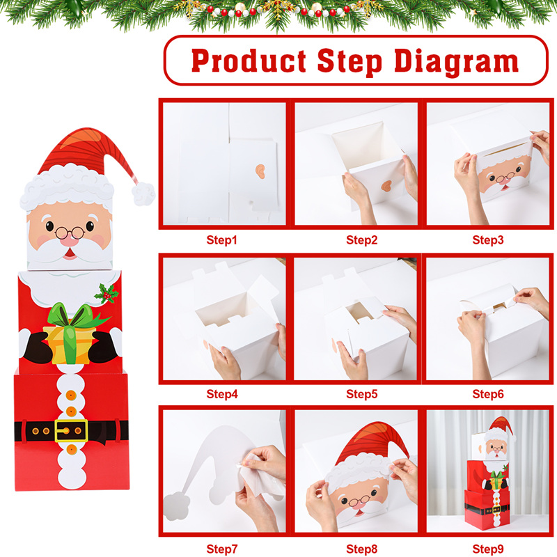 3Pcs Merry Christmas Stacking Boxes Christmas Theme Stacking Boxes ...