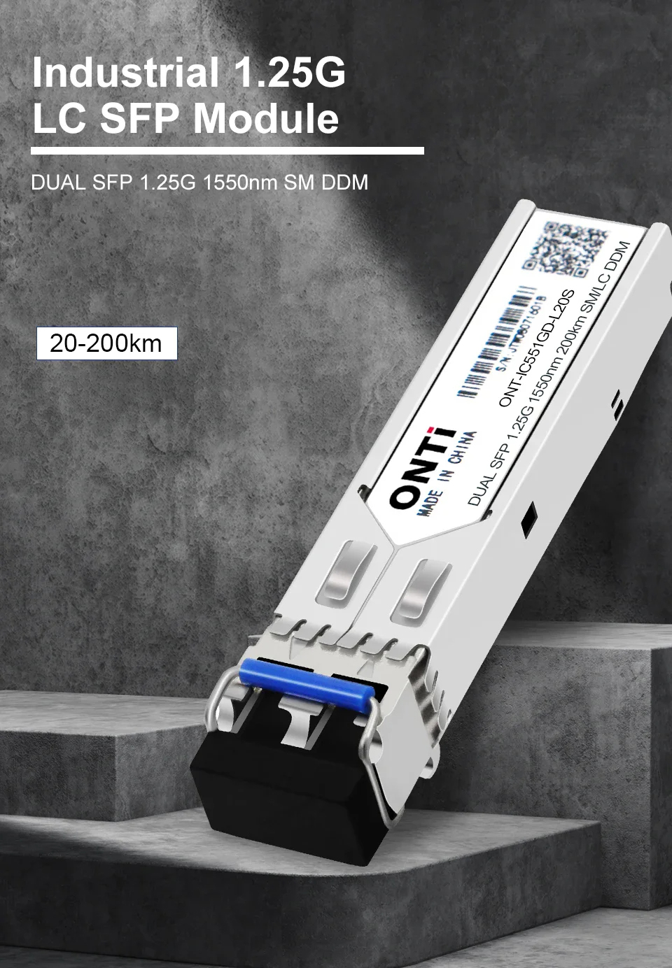 ONTi Industrial 1.25G SFP Module | Gigabit Single Mode Dual LC Duplex ...