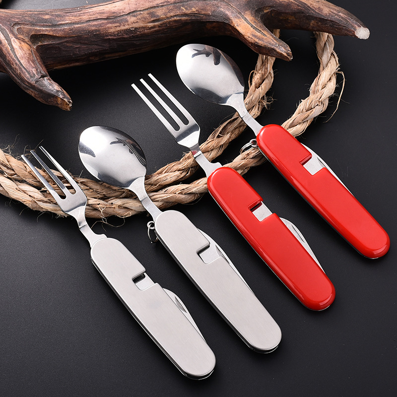 4-in-1 Portable Foldable Utensil Set Multifunction Outdoor Stainless ...