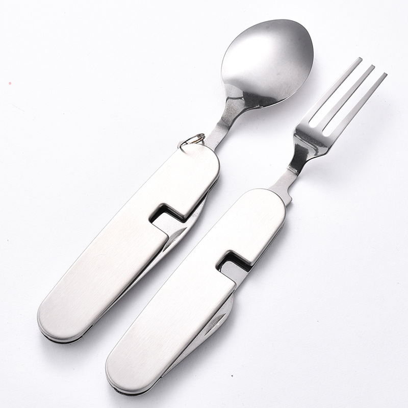 4-in-1 Portable Foldable Utensil Set Multifunction Outdoor Stainless ...