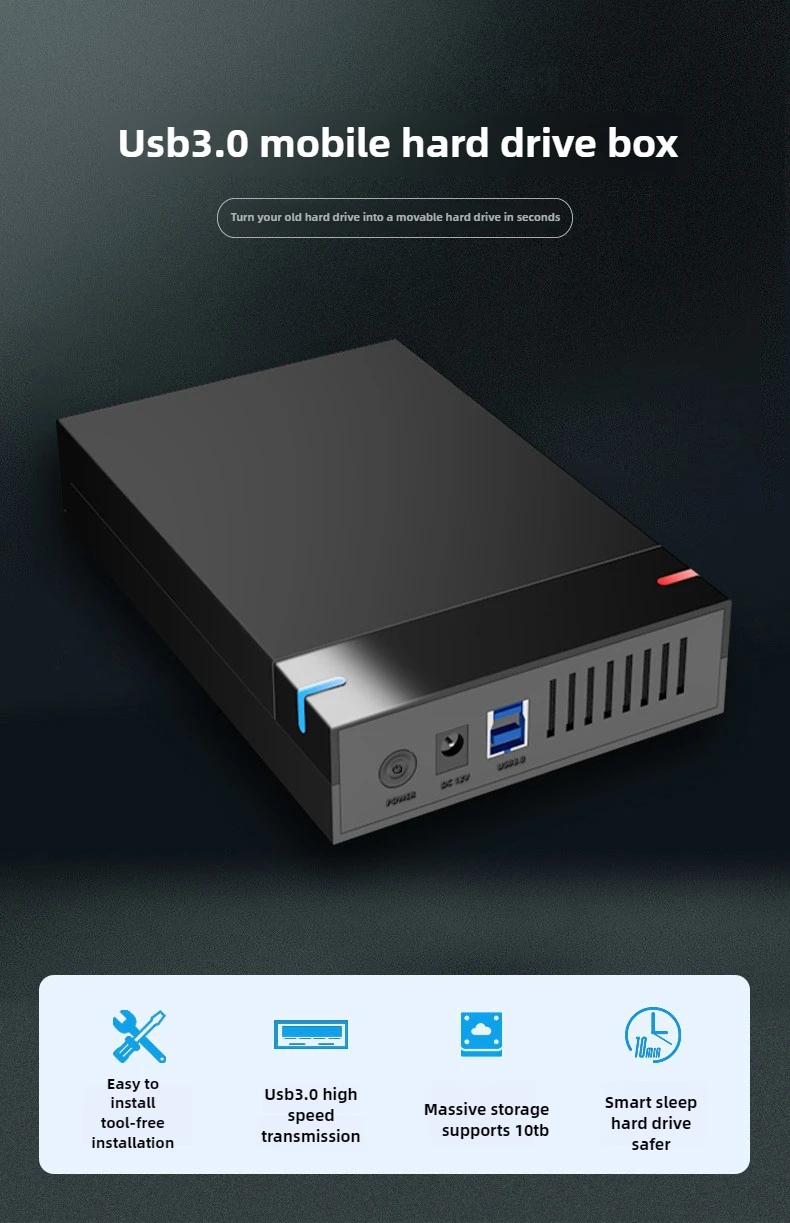 (🚚MY Stock🚚) 3.5'' inch HDD Case USB 3.0 to SATA III External Hard ...