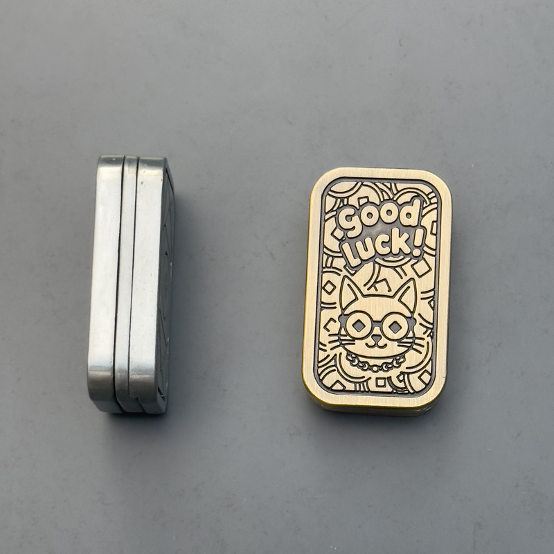Metal EDC Magnetic Push Card Haptic Coin Mechanical Slider Pushing ...