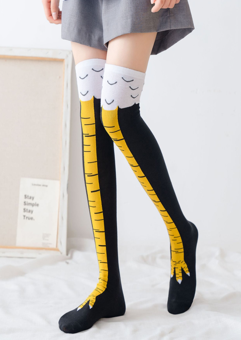 1 Pairs Chicken Feet Socks Chicken Leg Funny Party Slimming Long Socks ...