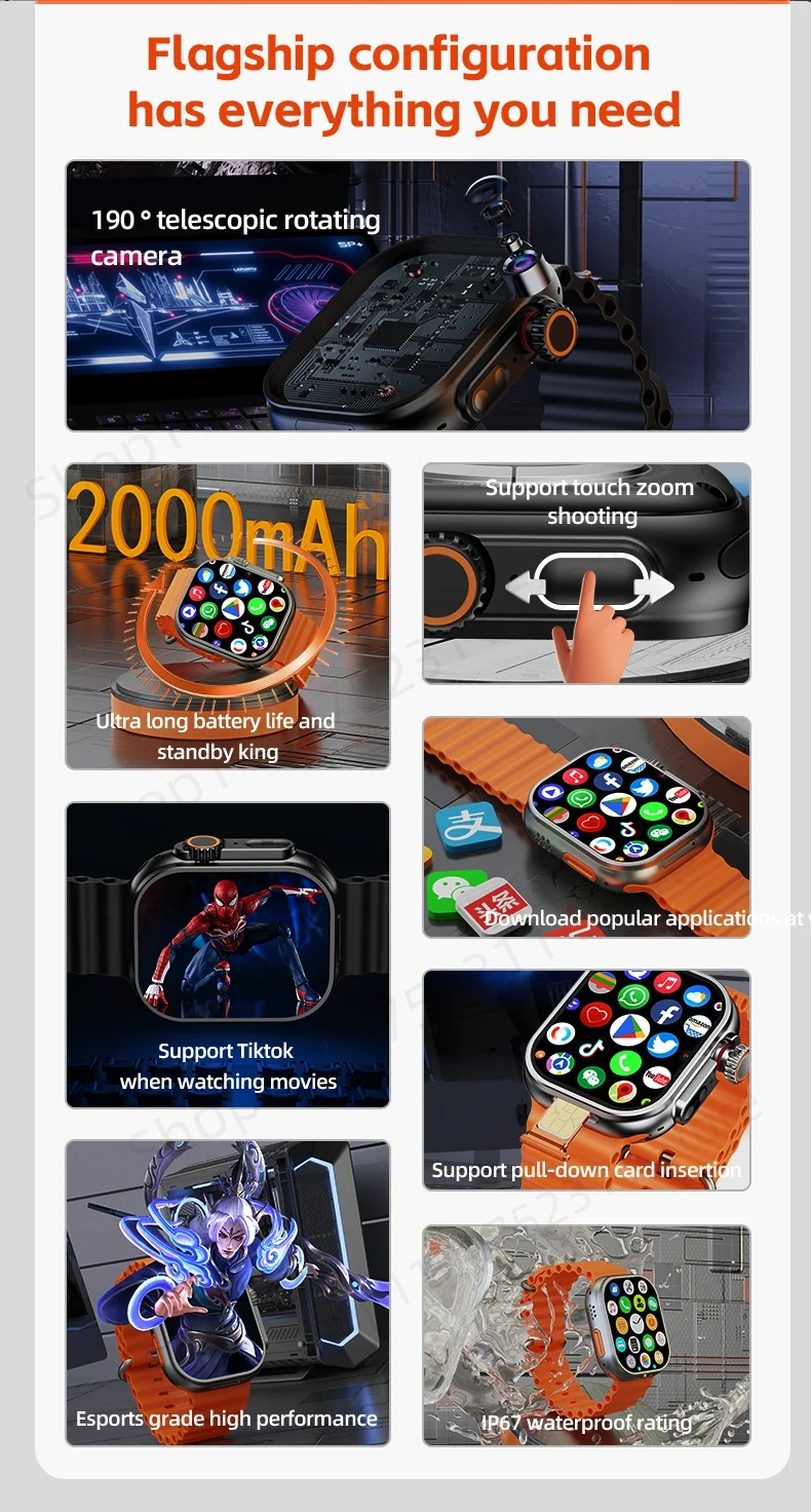 S10 Ultra CD12 Smartwatch Touch encoder Android 12.0 5G Smart Watch ...