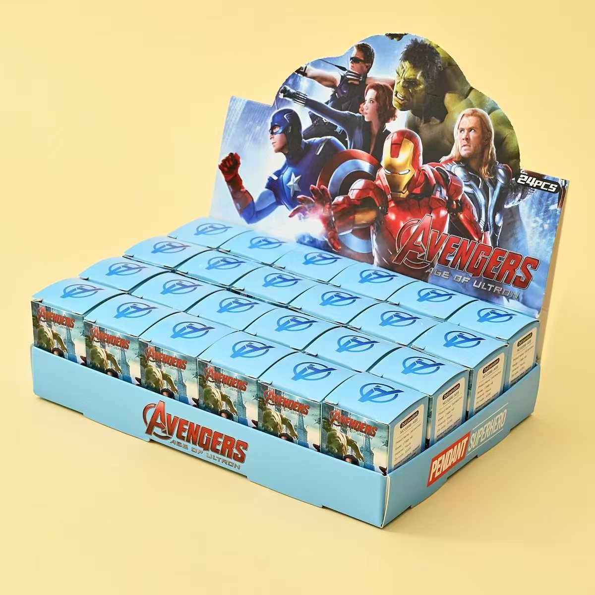 24 Marvel blind box Keychain mini Spiderman Iron Man cute legends key ...